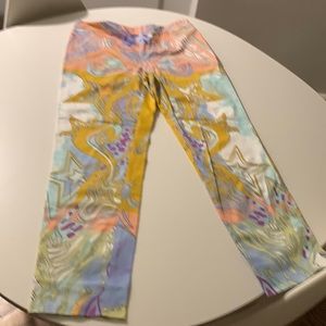 Emilio Pucci cropped cotton multi colored, pinks, golden, lime, peach blue-